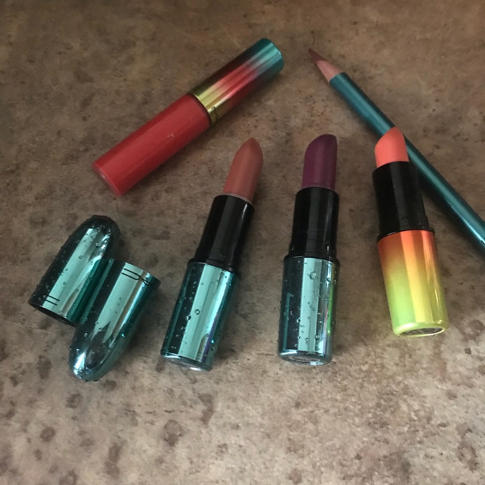 Just the two blue lipsticks